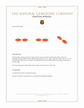 1.27 Ct.Tw.Total Carat Weight Cabochon Coral Pair from Italy Appraisal