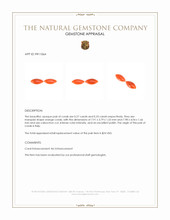 0.60 Ct.Tw.Total Carat Weight Cabochon Coral Pair from Italy Appraisal