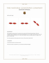 10.42&nbsp;Ct.Tw.Total Carat Weight Cabochon Coral Pair from Italy Appraisal