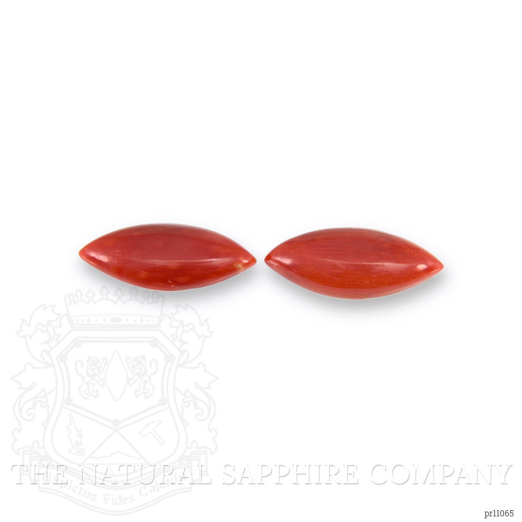 10.42 Ct.Tw. Cabochon Coral Pair from Italy
