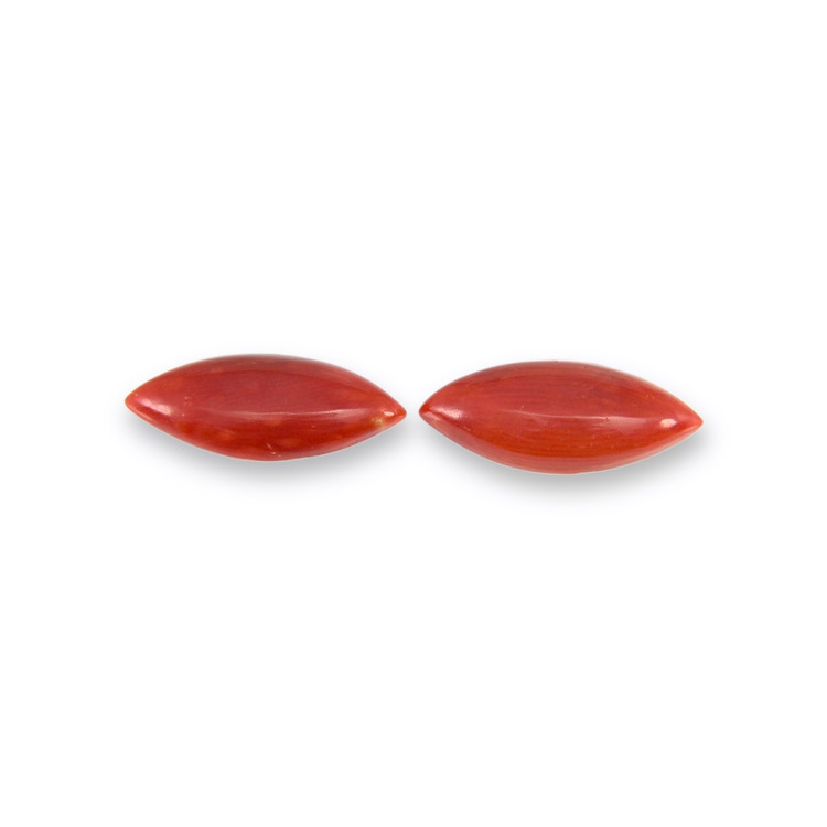 10.42 Ct.Tw. Cabochon Coral Pair from Italy
