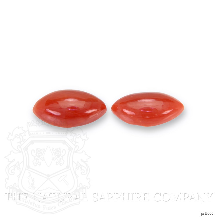 3.60 Ct.Tw. Cabochon Coral Pair from Italy