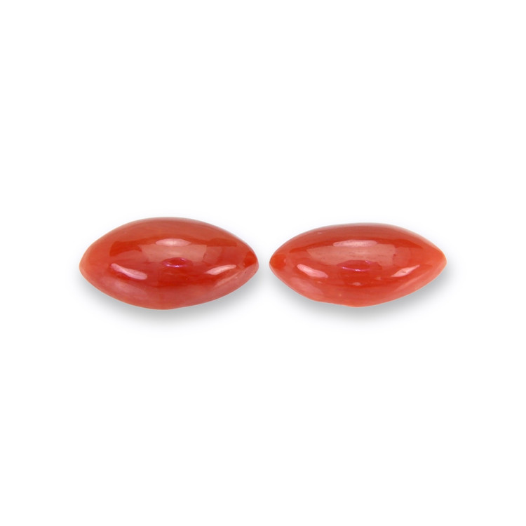 3.60 Ct.Tw. Cabochon Coral Pair from Italy