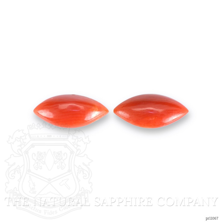 1.33 Ct.Tw. Cabochon Coral Pair from Italy