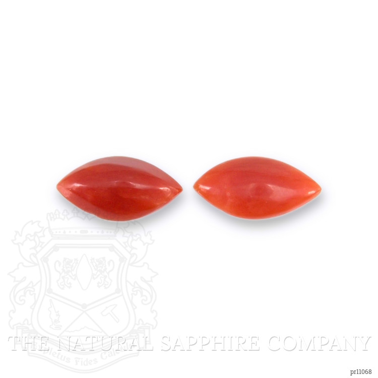 0.71 Ct.Tw. Cabochon Coral Pair from Italy