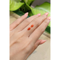 0.71 Ct.Tw.Total Carat Weight Cabochon Coral Pair from Italy Life Style