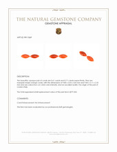 1.32&nbsp;Ct.Tw.Total Carat Weight Cabochon Coral Pair from Italy Appraisal