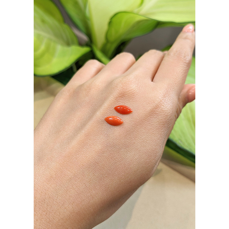 1.32 Ct.Tw. Cabochon Coral Pair from Italy