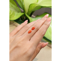 1.32 Ct.Tw.Total Carat Weight Cabochon Coral Pair from Italy Life Style