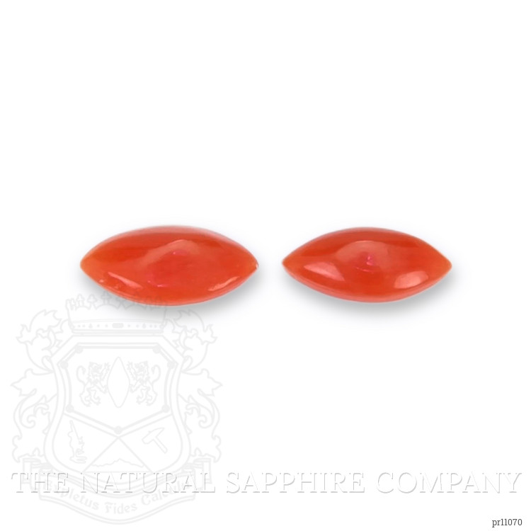 0.31 Ct.Tw. Cabochon Coral Pair from Italy