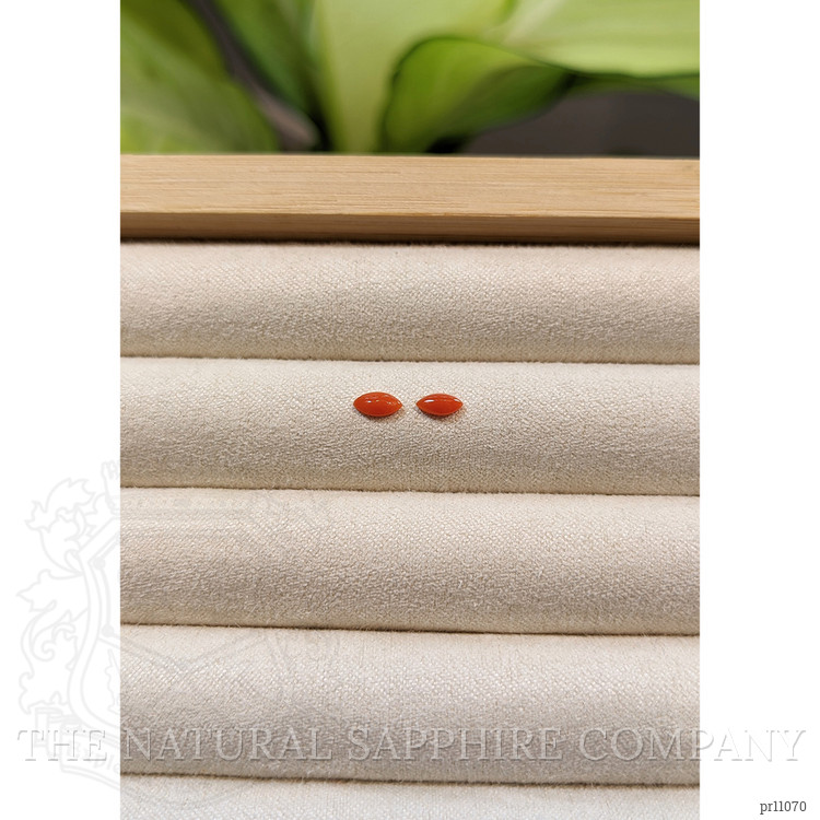 0.31 Ct.Tw. Cabochon Coral Pair from Italy