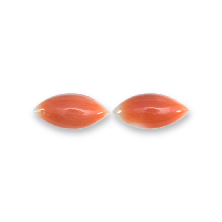 1.45 Ct.Tw. Cabochon Coral Pair from Italy