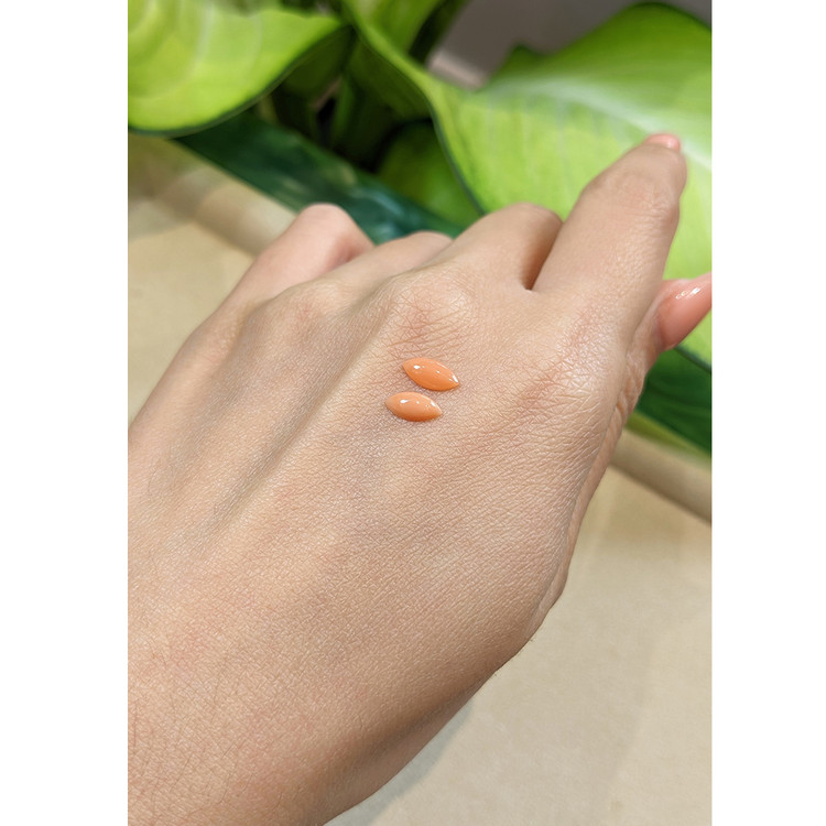 0.95 Ct.Tw. Cabochon Coral Pair from Italy