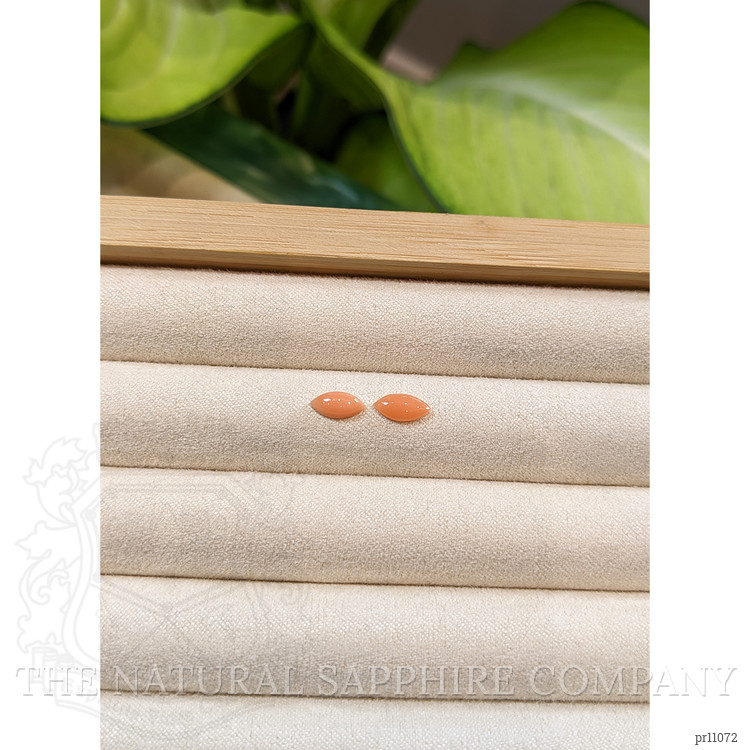 0.95 Ct.Tw. Cabochon Coral Pair from Italy