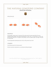 0.74&nbsp;Ct.Tw.Total Carat Weight Cabochon Coral Pair from Italy Appraisal