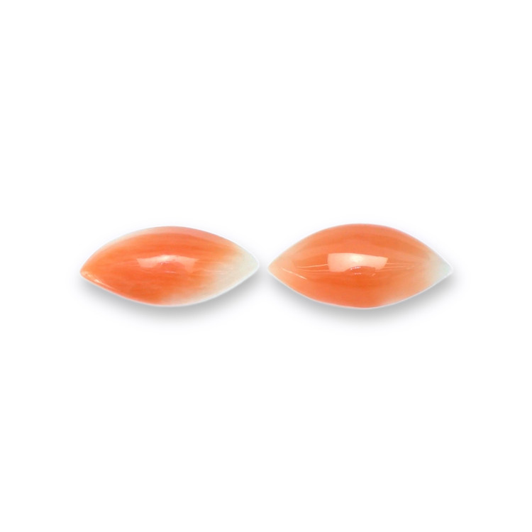0.74 Ct.Tw. Cabochon Coral Pair from Italy