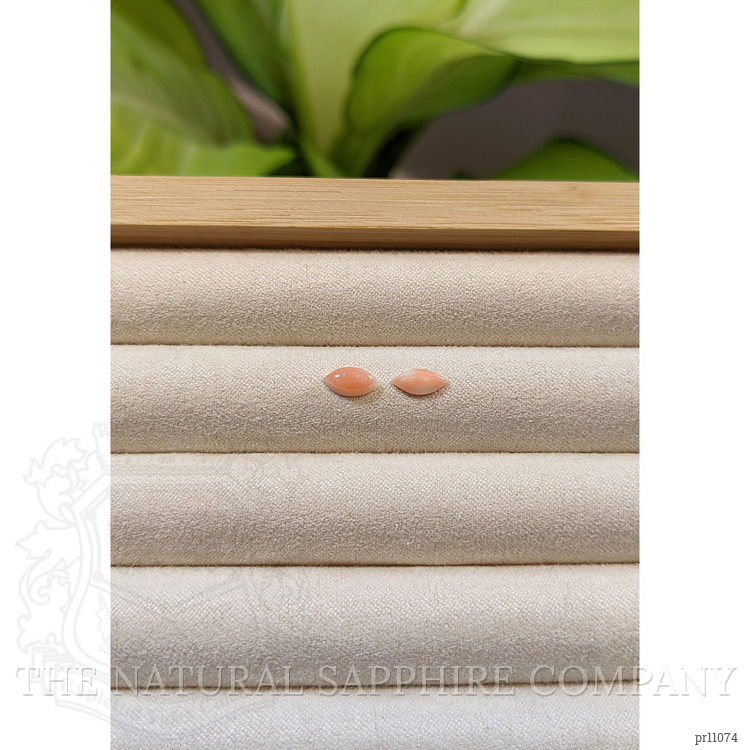 0.85 Ct.Tw. Cabochon Coral Pair from Italy