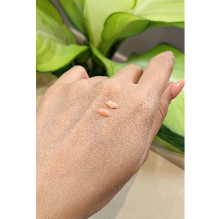 0.85 Ct.Tw. Cabochon Coral Pair from Italy