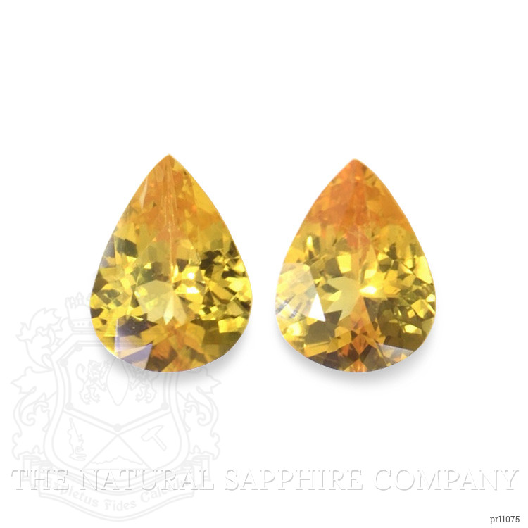 2.05 Ct.Tw. Orangish Yellow Sapphire Pair from Ceylon (Sri Lanka)