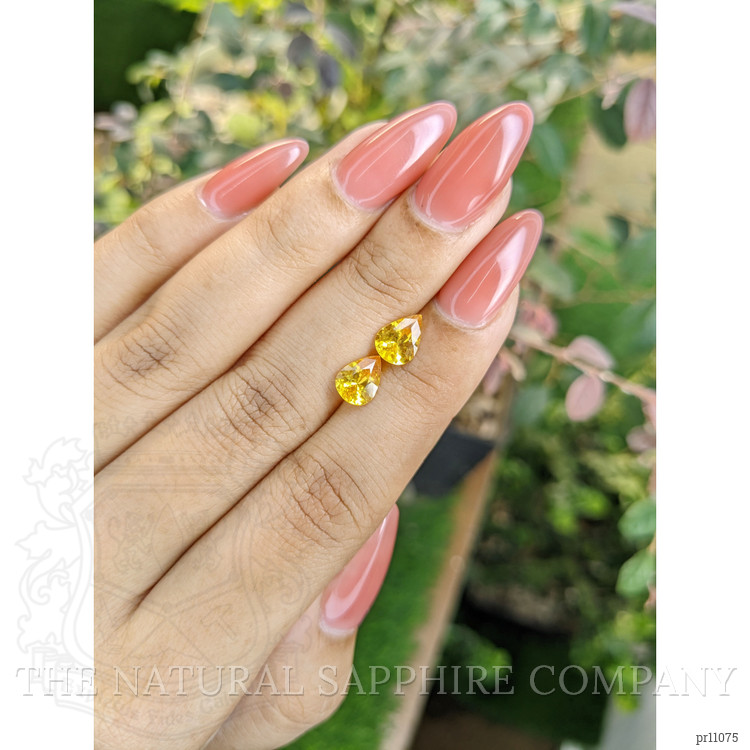 2.05 Ct.Tw. Orangish Yellow Sapphire Pair from Ceylon (Sri Lanka)