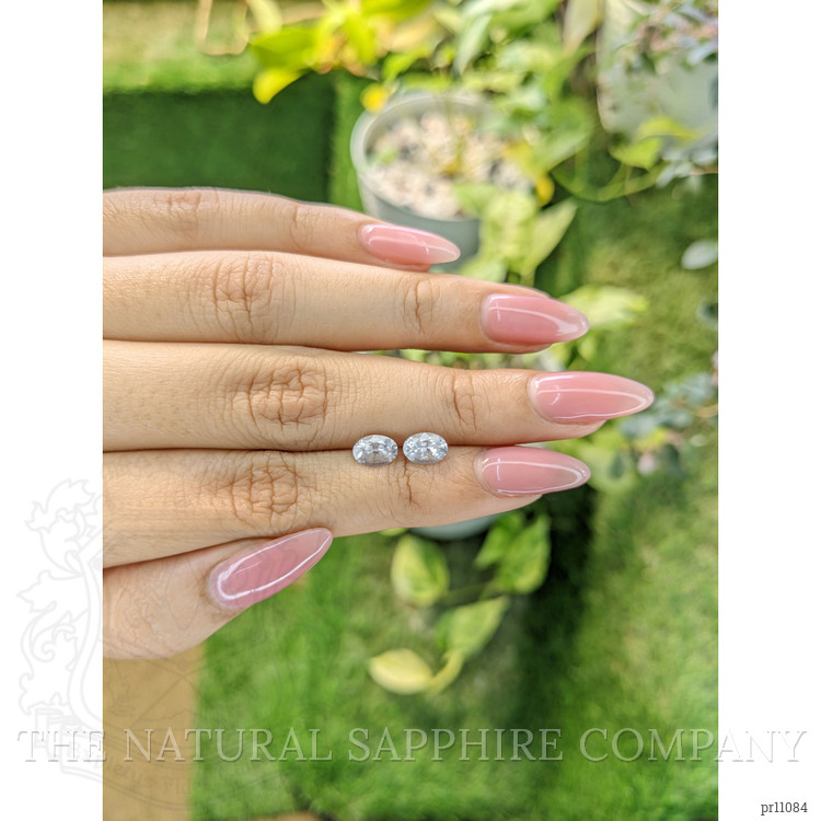 1.90 Ct.Tw. White Sapphire Pair from Ceylon (Sri Lanka)