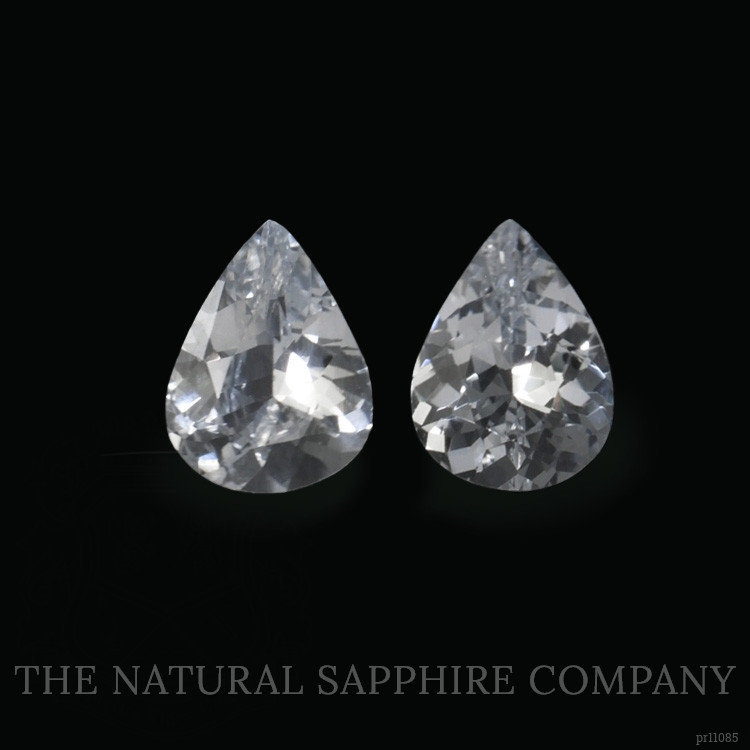 1.94 Ct.Tw. White Sapphire Pair from Ceylon (Sri Lanka)