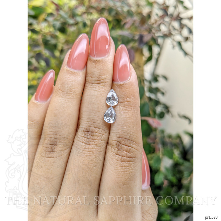 1.94 Ct.Tw. White Sapphire Pair from Ceylon (Sri Lanka)