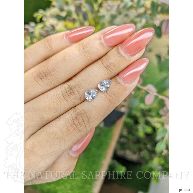 1.94 Ct.Tw. White Sapphire Pair from Ceylon (Sri Lanka)