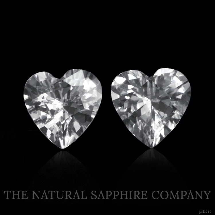 1.59 Ct.Tw. White Sapphire Pair from Ceylon (Sri Lanka)