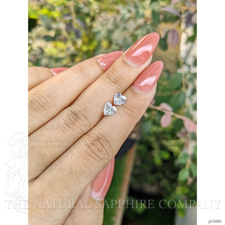 1.59 Ct.Tw. White Sapphire Pair from Ceylon (Sri Lanka)