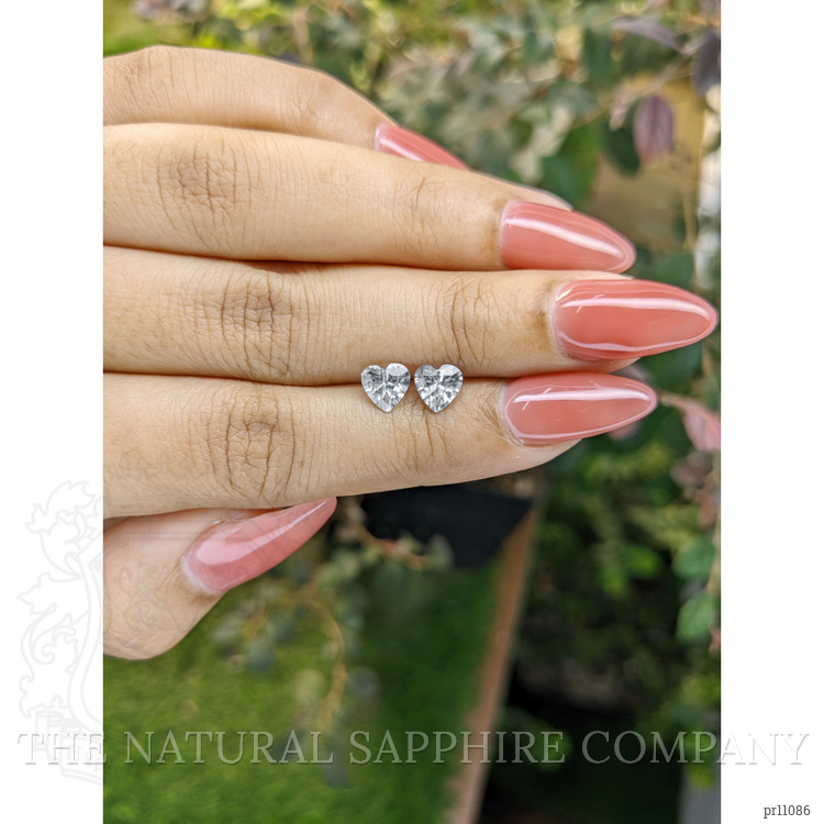 1.59 Ct.Tw. White Sapphire Pair from Ceylon (Sri Lanka)