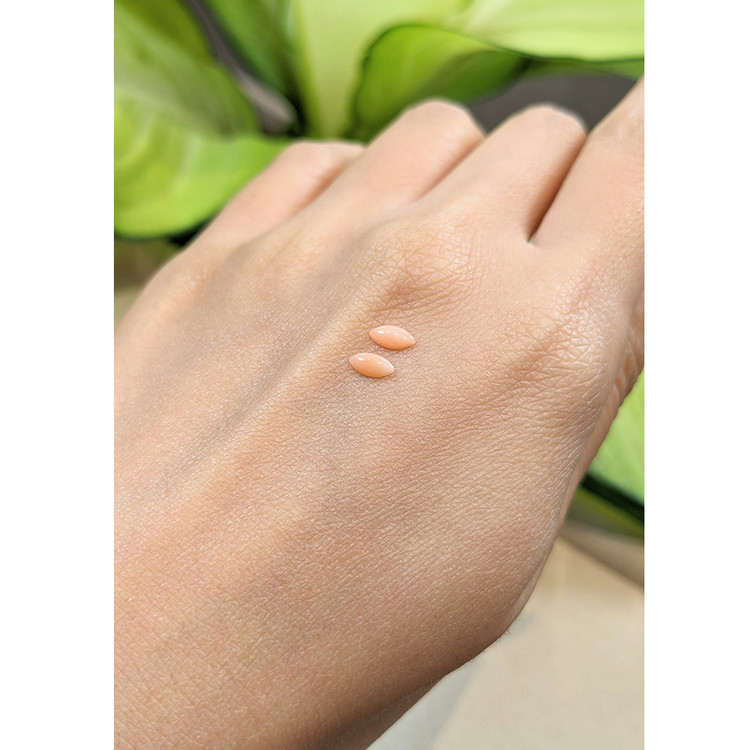 0.41 Ct.Tw. Cabochon Coral Pair from Italy