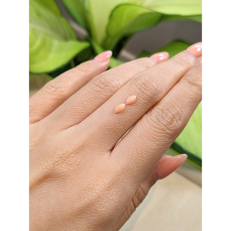 0.41 Ct.Tw. Cabochon Coral Pair from Italy