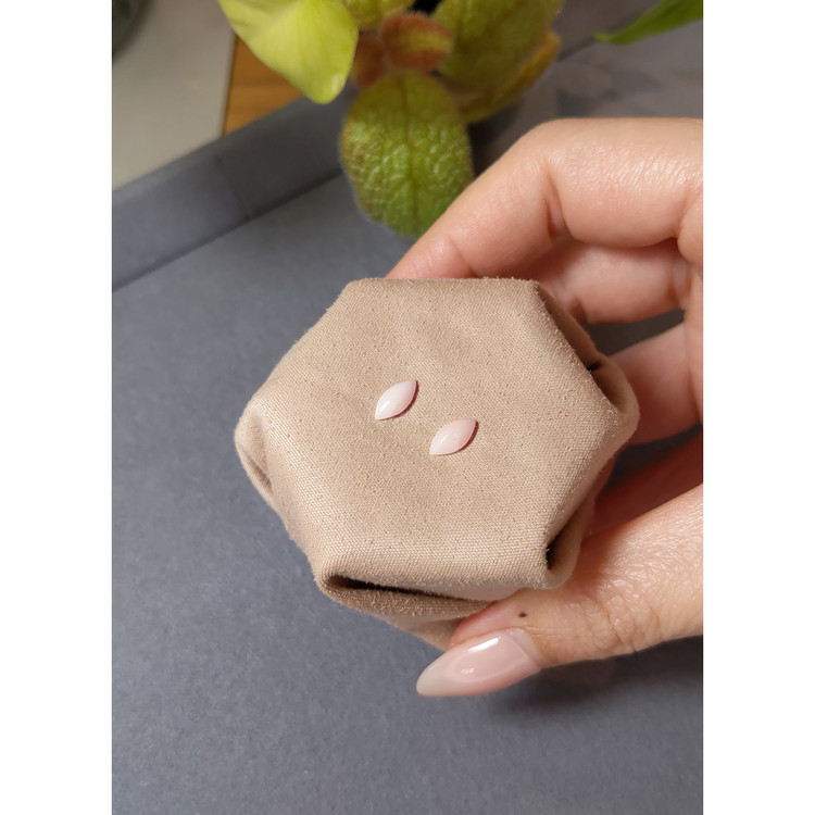 0.84 Ct.Tw. Cabochon Coral Pair from Italy