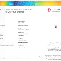 4.33 Ct.Tw.Total Carat Weight Padparadscha Sapphire Pair from Madagascar Scan Report