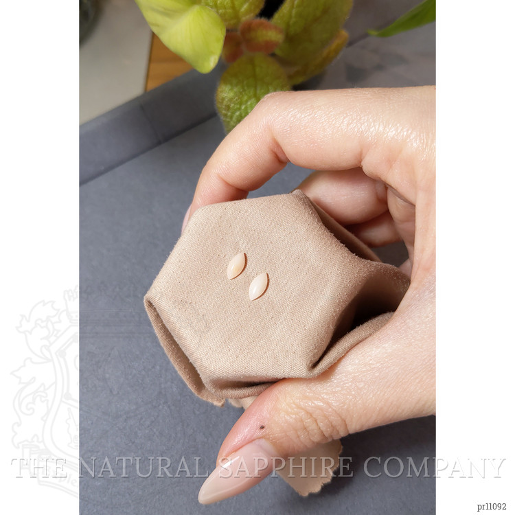 0.69 Ct.Tw. Cabochon Coral Pair from Italy