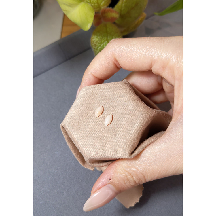 0.69 Ct.Tw. Cabochon Coral Pair from Italy