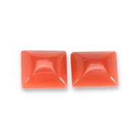 0.32 Ct.Tw.Total Carat Weight Cabochon Coral Pair from Italy Video