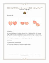 4.41 Ct.Tw.Total Carat Weight Cabochon Coral Pair from Italy Appraisal