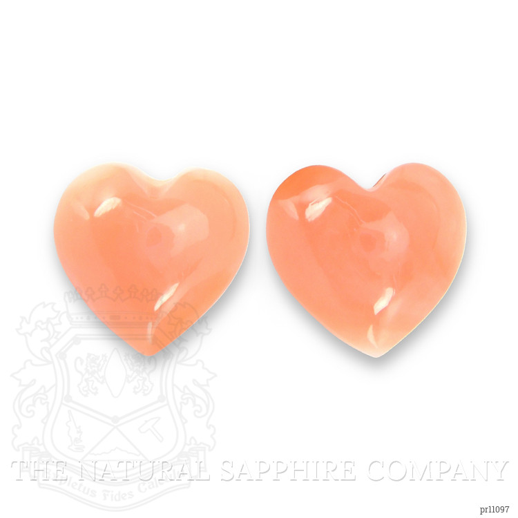 3.87 Ct.Tw. Cabochon Coral Pair from Italy