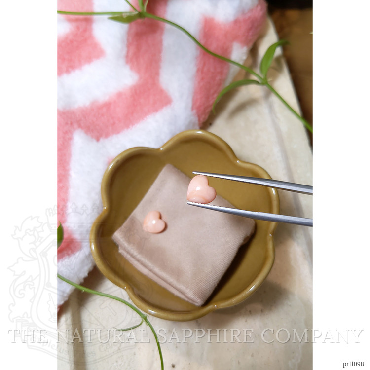 4.14 Ct.Tw. Cabochon Coral Pair from Italy