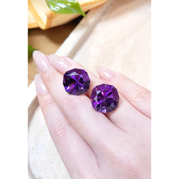 33.72 Ct.Tw. Amethyst Pair from Bolivia