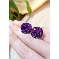 33.72 Ct.Tw.Total Carat Weight Amethyst Pair from Bolivia Life Style