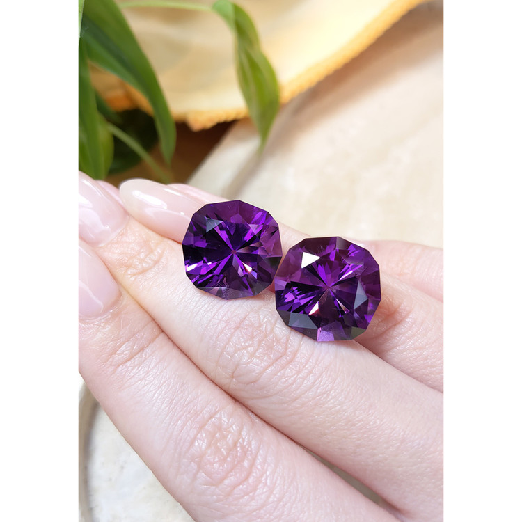 33.72 Ct.Tw. Amethyst Pair from Bolivia