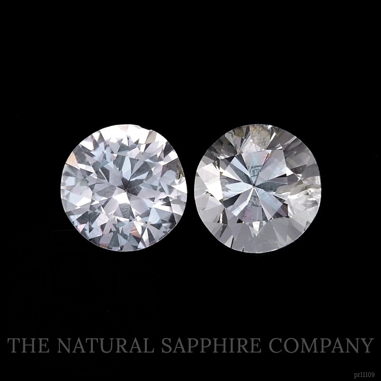 1.57 Ct.Tw. White Sapphire Pair from Ceylon (Sri Lanka)