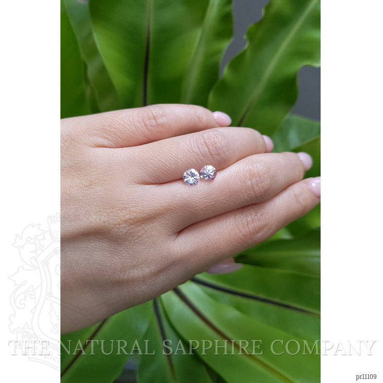 1.57 Ct.Tw. White Sapphire Pair from Ceylon (Sri Lanka)