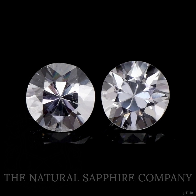 1.68 Ct.Tw. White Sapphire Pair from Ceylon (Sri Lanka)