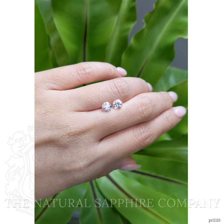 1.68 Ct.Tw. White Sapphire Pair from Ceylon (Sri Lanka)