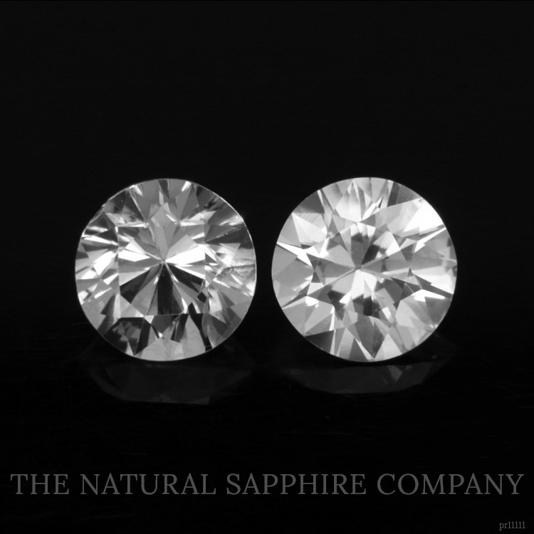 1.62 Ct.Tw. White Sapphire Pair from Ceylon (Sri Lanka)