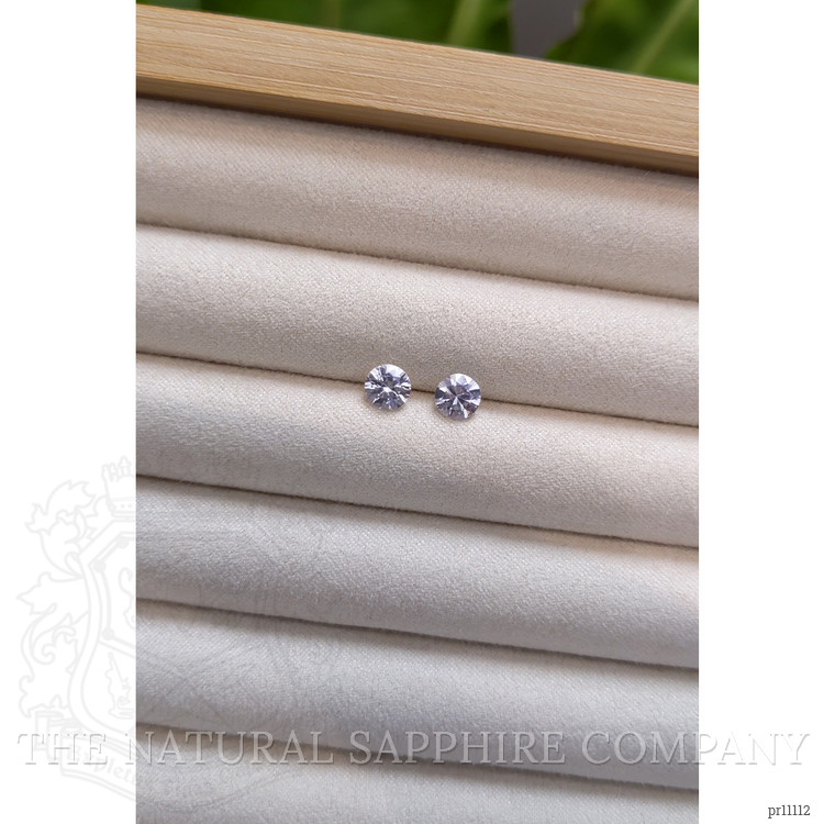 1.64 Ct.Tw. White Sapphire Pair from Ceylon (Sri Lanka)